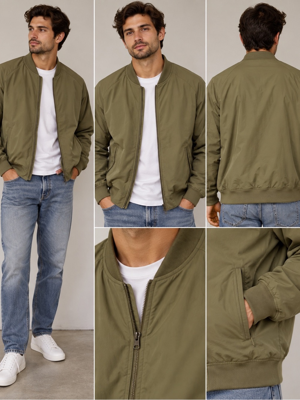Old Navy Men's Olive Green Bomber Jacket